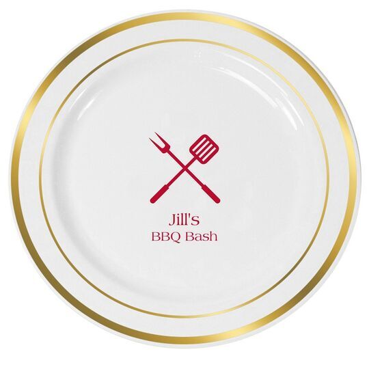 BBQ Utensils Premium Banded Plastic Plates